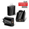 TBD0603826501_1.jpg A502 65W USB-C/Type-C+USB Dual Port GaN Charger QC3.0 Laptop Universal Charger, EU Plug Black, EU Plug White, US Plug Black, US Plug White, UK Plug Black, UK Plug White