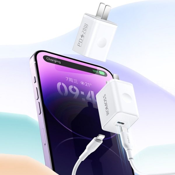 TBD06039302_B1.jpg ROMOSS PD20W Fast Charger For Apple/Huawei And Xiaomi, CN Plug, Single-port, ...