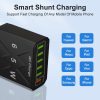 TBD06063058_B4.jpg 65W 6USB Ports QC3.0 Fast Charging Cell Phone Charger, EU Plug (Black), EU Pl...