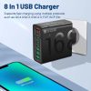 TBD06063059_B3.jpg 150W 4USB+4Type-C 8 Interface QC3.0 Fast Charging Cell Phone Charger, EU Plug...