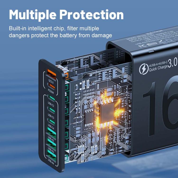 150W 4USB+4Type-C 8 Interface QC3.0 Fast Charging Cell Phone Charger, EU Plug (Black), EU Plug (White), EU Plug (Yellow), US Plug (Black), US Plug (White), US Plug (Yellow), UK Plug (Black), UK Plug (White), UK Plug (Yellow) 5 150W 4USB+4Type-C 8 Interface QC3.0 Fast Charging Cell Phone Charger, EU Plug (Black), EU Plug (White), EU Plug (Yellow), US Plug (Black), US Plug (White), US Plug (Yellow), UK Plug (Black), UK Plug (White), UK Plug (Yellow) - Image 5