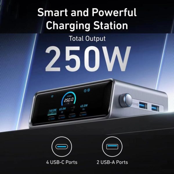 TBD06064049_B1.jpg ANKER Prime Gallium Nitride 250W Fast Charger 4 Type-C+2 USB 6-port Desktop S...