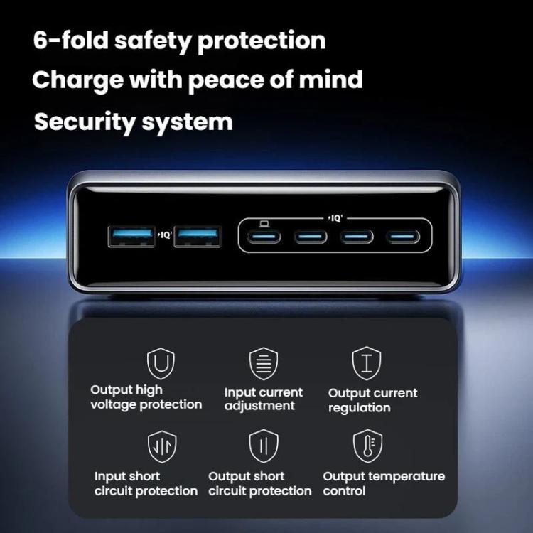 Prime 200W Gallium Nitride Desktop Charger 4 Type-C+2 USB 6 Ports Charging Stand, US Plug, A2683 5 Prime 200W Gallium Nitride Desktop Charger 4 Type-C+2 USB 6 Ports Charging Stand, US Plug, A2683 - Image 5