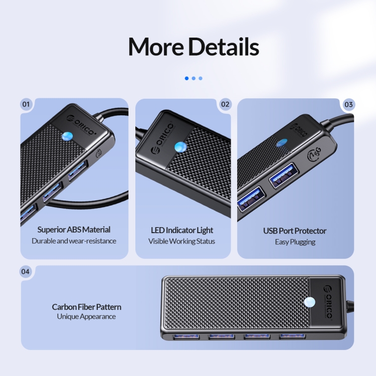 ORICO PAPW4A-U3 4 in 1 USB to USB Multi-function Docking Station HUB Adapter, PAPW4A-U3 8 ORICO PAPW4A-U3 4 in 1 USB to USB Multi-function Docking Station HUB Adapter, PAPW4A-U3 - Image 8