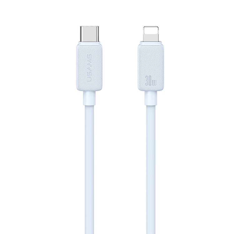 USAMS US-SJ697 USB-C / Type-C to 8 Pin 30W Striped Fast Charge Data Cable, 1m, 2m, 3m 1 USAMS US-SJ697 USB-C / Type-C to 8 Pin 30W Striped Fast Charge Data Cable, 1m, 2m, 3m