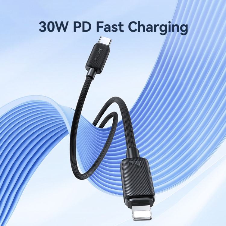 USAMS US-SJ697 USB-C / Type-C to 8 Pin 30W Striped Fast Charge Data Cable, 1m, 2m, 3m 3 USAMS US-SJ697 USB-C / Type-C to 8 Pin 30W Striped Fast Charge Data Cable, 1m, 2m, 3m - Image 3
