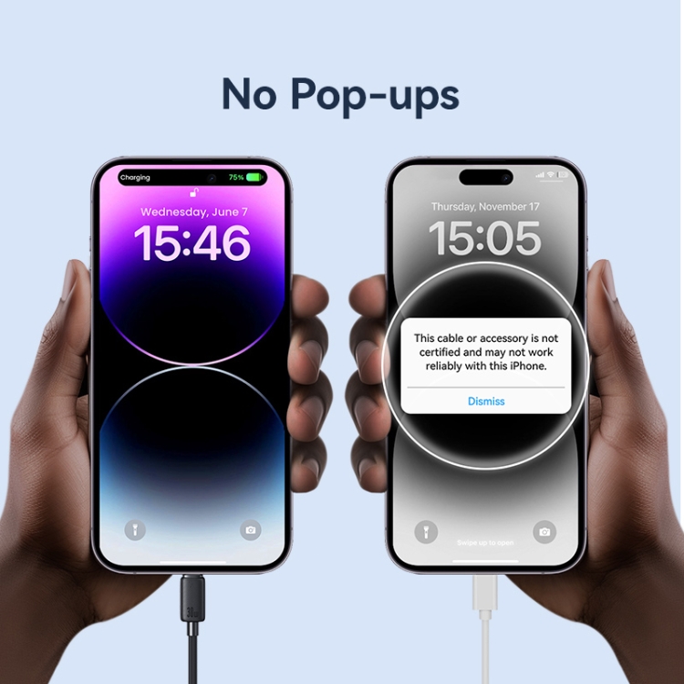 USAMS US-SJ697 USB-C / Type-C to 8 Pin 30W Striped Fast Charge Data Cable, 1m, 2m, 3m 6 USAMS US-SJ697 USB-C / Type-C to 8 Pin 30W Striped Fast Charge Data Cable, 1m, 2m, 3m - Image 6