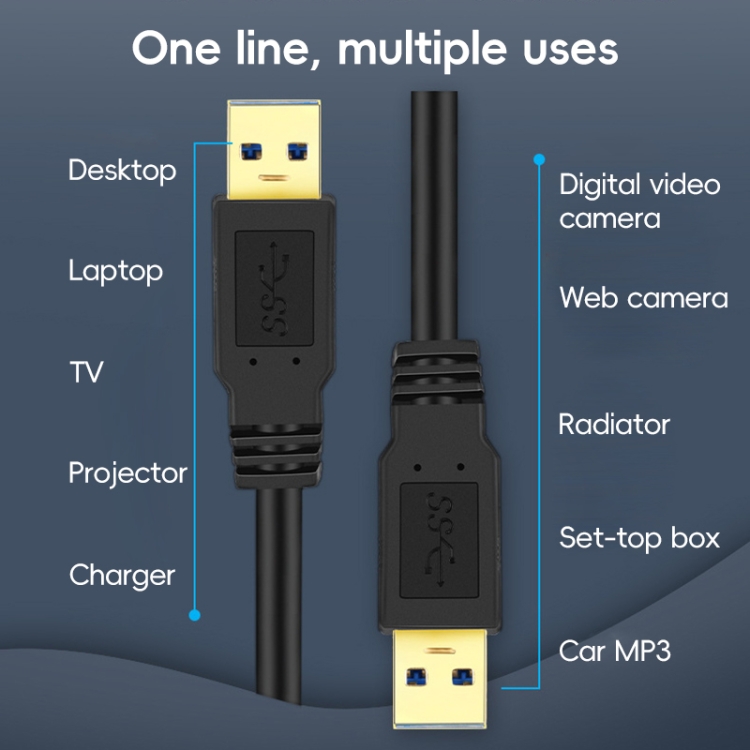 USB 3.0 Male To USB 3.0 Male Double End USB Cable, 0.3m, 0.6m, 1m 8 USB 3.0 Male To USB 3.0 Male Double End USB Cable, 0.3m, 0.6m, 1m - Image 8