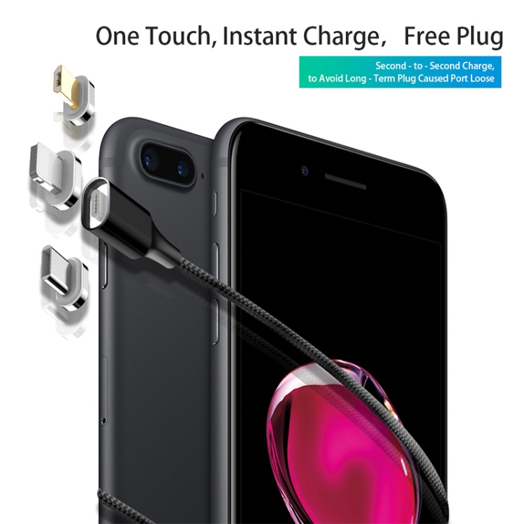 M11 3 in 1 3A USB to 8 Pin + Micro USB + USB-C / Type-C Nylon Braided Magnetic Data Cable, Cable Length: 2m, 8 Pin + Micro USB + USB-C / Type-C 5 M11 3 in 1 3A USB to 8 Pin + Micro USB + USB-C / Type-C Nylon Braided Magnetic Data Cable, Cable Length: 2m, 8 Pin + Micro USB + USB-C / Type-C - Image 5