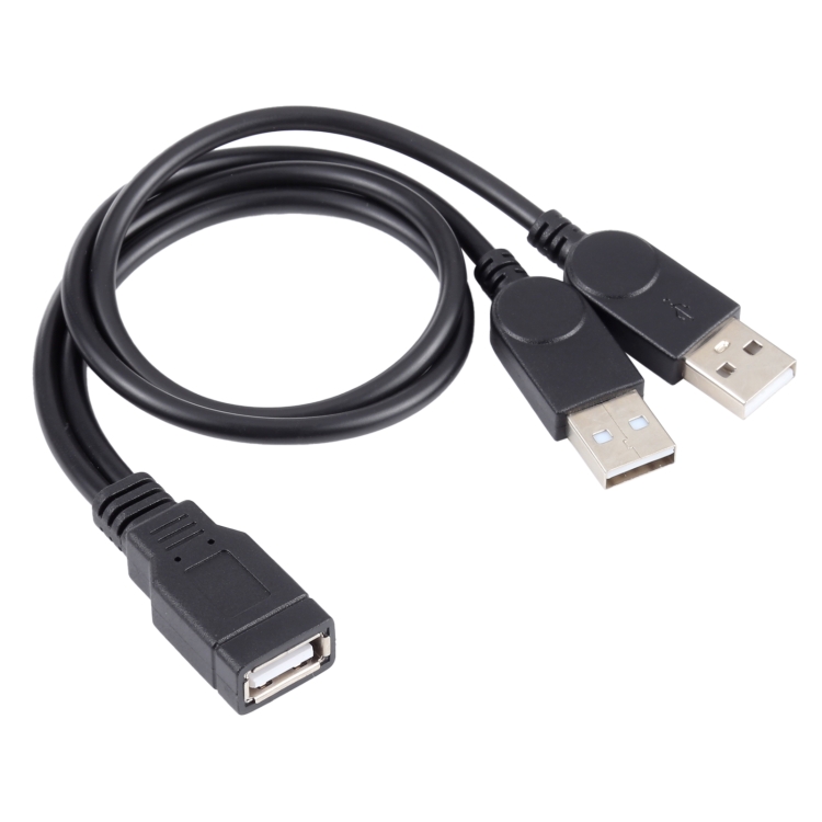 USB Female to 2 USB Male Cable, Length: About 30cm 1 USB Female to 2 USB Male Cable, Length: About 30cm