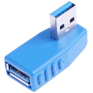 USB 3.0 AM to USB 3.0 AF Cable Adapter, Left Angle AM to AF(Blue), Left Angle AM to AF(Blcak)
