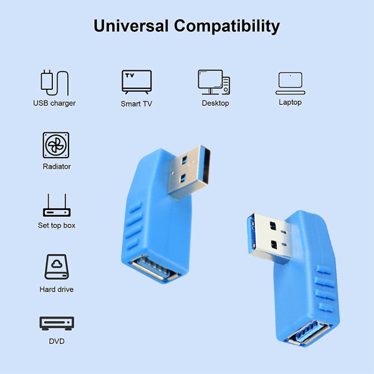 USB 3.0 AM to USB 3.0 AF Cable Adapter, Left Angle AM to AF(Blue), Left Angle AM to AF(Blcak) 4 USB 3.0 AM to USB 3.0 AF Cable Adapter, Left Angle AM to AF(Blue), Left Angle AM to AF(Blcak) - Image 4