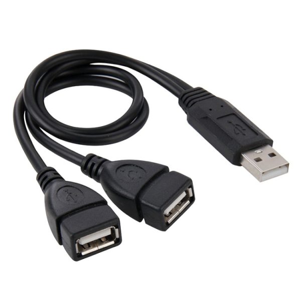 S-PC-4563B-1.jpg USB 2.0 Male to 2 Dual USB Female Jack Adapter Cable for Computer / Laptop