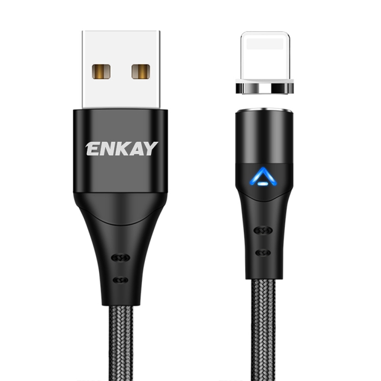 ENKAY 3A USB to 8 Pin Magnetic Fast Charging Data Cable with LED Light, 1m 3A USB to 8 Pin, 2m 3A USB to 8 Pin 1 ENKAY 3A USB to 8 Pin Magnetic Fast Charging Data Cable with LED Light, 1m 3A USB to 8 Pin, 2m 3A USB to 8 Pin