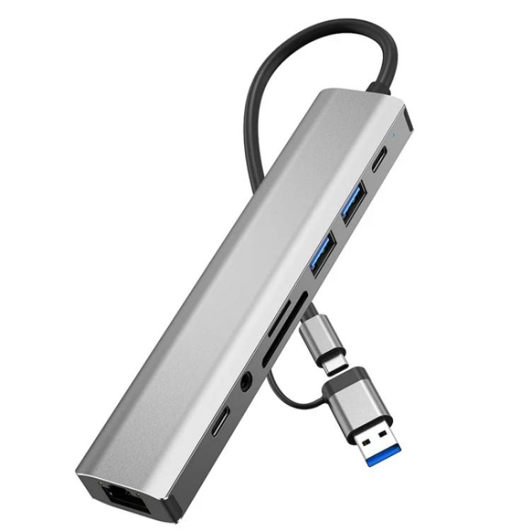 2509 RJ45, USB3.0, USB2.0, USB-C2.0, 3.5mm, DC5V, SD / TF Card Reader Adapter USB-C / USB Hub 1 2509 RJ45, USB3.0, USB2.0, USB-C2.0, 3.5mm, DC5V, SD / TF Card Reader Adapter USB-C / USB Hub
