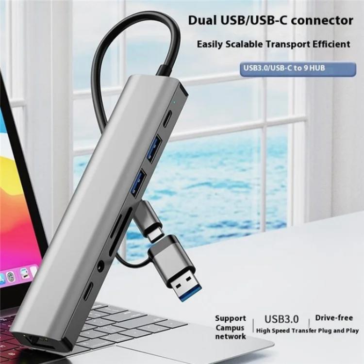 2509 RJ45, USB3.0, USB2.0, USB-C2.0, 3.5mm, DC5V, SD / TF Card Reader Adapter USB-C / USB Hub 6 2509 RJ45, USB3.0, USB2.0, USB-C2.0, 3.5mm, DC5V, SD / TF Card Reader Adapter USB-C / USB Hub - Image 6