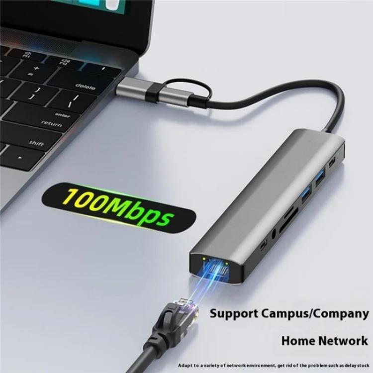 2509 RJ45, USB3.0, USB2.0, USB-C2.0, 3.5mm, DC5V, SD / TF Card Reader Adapter USB-C / USB Hub 9 2509 RJ45, USB3.0, USB2.0, USB-C2.0, 3.5mm, DC5V, SD / TF Card Reader Adapter USB-C / USB Hub - Image 9