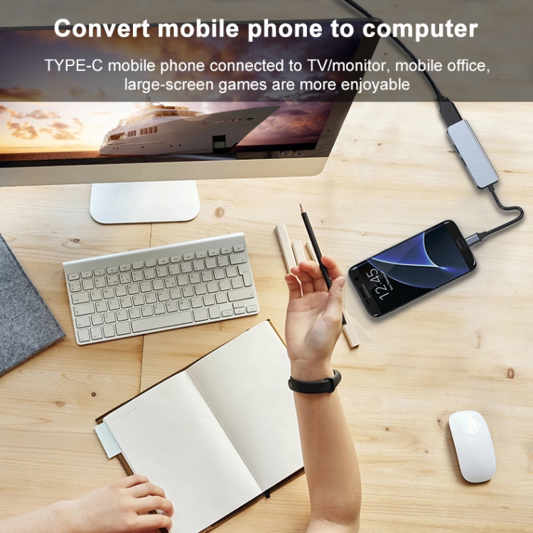 3 In 1 USB-C / Type-C To 4K HDMI + 2 USB 3.0 Ports Multifunctional HUB Docking Station 8 3 In 1 USB-C / Type-C To 4K HDMI + 2 USB 3.0 Ports Multifunctional HUB Docking Station - Image 8