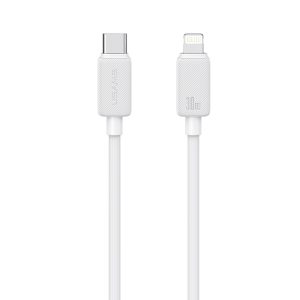 USAMS US-SJ697 USB-C / Type-C to 8 Pin 30W Striped Fast Charge Data Cable, 1m, 2m, 3m