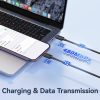 USAMS US-SJ697 USB-C / Type-C to 8 Pin 30W Striped Fast Charge Data Cable, 1m, 2m, 3m