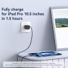 USAMS US-SJ697 USB-C / Type-C to 8 Pin 30W Striped Fast Charge Data Cable, 1m, 2m, 3m