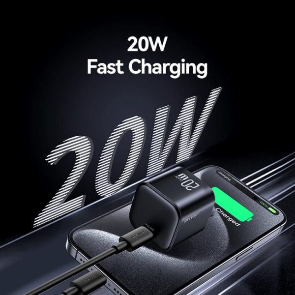 EDA0085279_B2.jpg USAMS CC267 20W GaN USB-C / Type-C Port Mini Fast Charger, US Plug