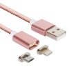 IP7P1592F_2.jpg 2 in 1 5V 2A Micro USB & 8 Pin to USB 2.0 Weave Style Magnetic Data Cable, Cable Length: 1.2m