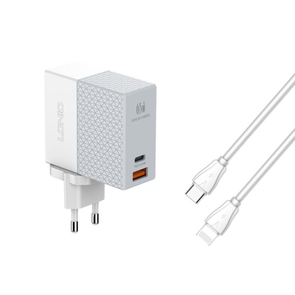 LDNIO A2620C 65W Universal Phone Tablet Charger Type-C/USB-C Port Fast Charger, 65W US Plug, 65W EU Plug, 65W UK Plug