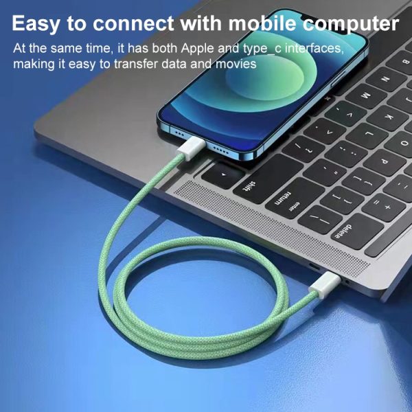 EDA002324801_B2.jpg PD USB-C / Type-C to 8 Pin Data Cable, Cable Length: 1m, 12W, 20W