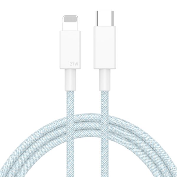 EDA002595701C-1.jpg 27W PD USB-C / Type-C to 8 Pin Fast Charging Braided Data Cable, Cable Length: 1m, 27W