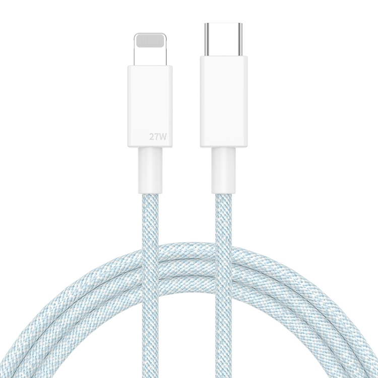 27W PD USB-C / Type-C to 8 Pin Fast Charging Braided Data Cable, Cable Length: 1m, 27W 1 27W PD USB-C / Type-C to 8 Pin Fast Charging Braided Data Cable, Cable Length: 1m, 27W