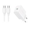 JOYROOM JR-TCF20 PD20W Type-C Port Charger Kit with Type-C to Type-C Cable, EU Plug + Type-C to Type-C Cable, UK Plug + Type-C to Type-C Cable