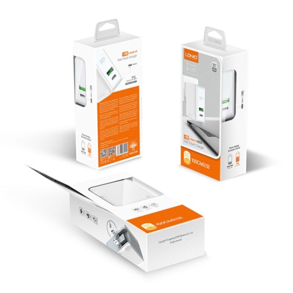 EPS0098_B2.jpg LDNIO A4403C 30W PD + Auto-id Foldable Fast Travel Charger with 1m USB-C / Type-C Cable, AU Plug, with Type-C Cable, 30W with Type-C Cable