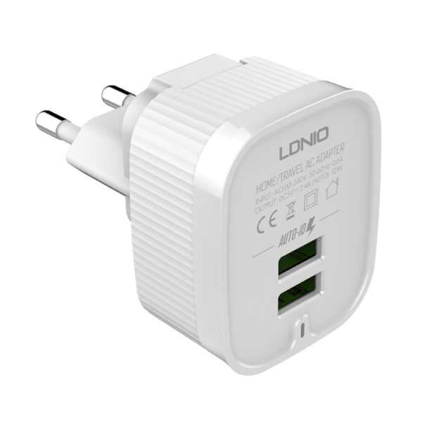 IP8G0611EU_1.jpg LDNIO A201 2.4A Dual USB Charging Head Travel Direct Charge Mobile Phone Adapter Charger With Micro USB Data Cable, Micro USB
