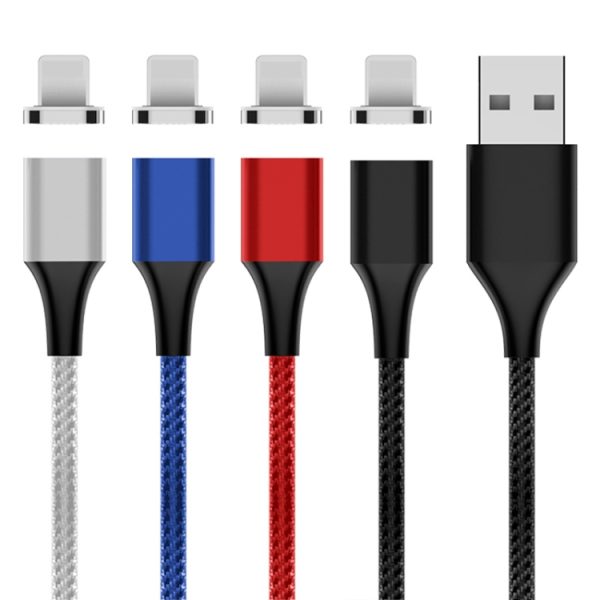 IP8G0973_B1-1.jpg M11 5A USB to 8 Pin Nylon Braided Magnetic Data Cable, Cable Length: 2m, 8 Pin