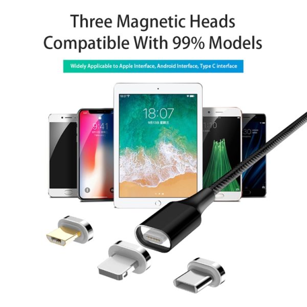 IP8G0973_B5-1.jpg M11 5A USB to 8 Pin Nylon Braided Magnetic Data Cable, Cable Length: 2m, 8 Pin