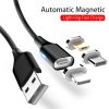 IP8G0974_B1.jpg M11 3 in 1 3A USB to 8 Pin + Micro USB + USB-C / Type-C Nylon Braided Magnetic Data Cable, Cable Length: 1m, 8 Pin + Micro USB + USB-C / Type-C