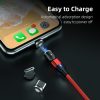 IP8G9682_B6.jpg 2m 3A Output 3 in 1 USB to 8 Pin + USB-C / Type-C + Micro USB 540 Degree Rotating Magnetic Data Sync Charging Cable, 2m 3 in 1