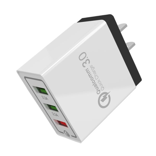 IPXS2002B-1.jpg AR-QC-03 2.1A 3 USB Ports Quick Charger Travel Charger, US Plug, AR-QC-03 US Plug Blue, AR-QC-03 US