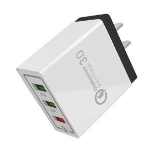 AR-QC-03 2.1A 3 USB Ports Quick Charger Travel Charger, US Plug, AR-QC-03 US Plug Blue, AR-QC-03 US