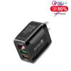 SYA001539101A_1.jpg F002C QC3.0 USB + USB 2.0 Fast Charger with LED Digital Display for Mobile Phones and Tablets, US Plug, US Plug